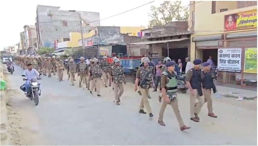 Auraiya police petroling during holi festivle